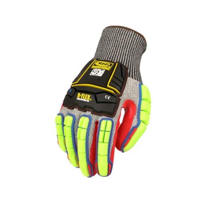 RIN065-09 image(0) - Ringers R065 R-Flex Nitrile Half-Dipped Impact Gloves Medium