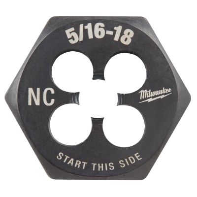 MLW49-57-5342 image(0) - Milwaukee Tool 5/16"-18 NC 1-Inch Hex Threading Die
