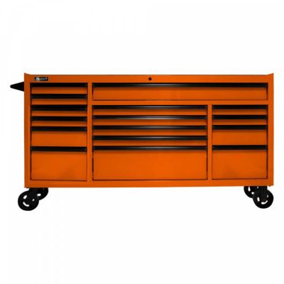 HOMOG04072160 image(0) - Homak Manufacturing 72 in. RS PRO 16-Drawer Roller Cabinet with 24 in. Depth, Orange