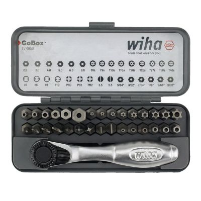 WIH74958 image(1) - Wiha Tools 32 Piece GoBox Security Bit Set with Mini Ratchet