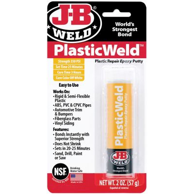 JBW8237 image(0) - J B Weld J-B Weld 8237 PlasticWeld Plastic Repair Epoxy Putty - 2 oz.
