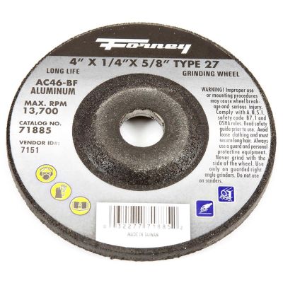 FOR71885 image(0) - Grinding Wheel, Aluminum, Type 27, 4 in x 1/4 in x 5/8 in