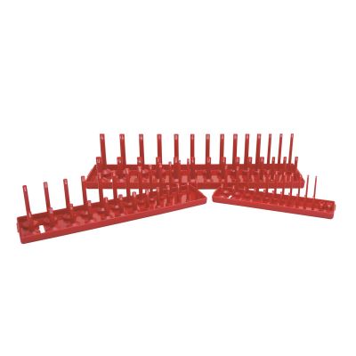 KTI72470 image(0) - K Tool International 3-PIECE SAE SOC HOLDER SET, RED