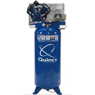 QAC251CS80VCB23 image(0) - Quincy Compressors 5 HP PRO, 230 Volt Single Phase, Two Stage, 80 Gallon Air Compressor