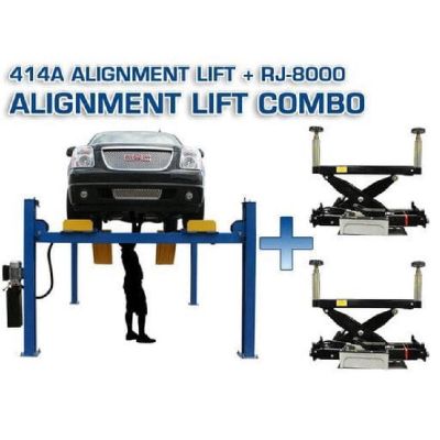 ATEATTD-414A-COMBO-FPD image(0) - Atlas Automotive Equipment Atlas Equipment 414A Alignment Lift + RJ8 Rolling Jacks Combo