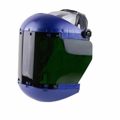 SRWS38250 image(0) - Sellstrom Sellstrom- Face Shield - 380 Series - 6.5" x 19.5" x 0.040" Window - Shade 5 IR - Universal Hard Hat Slot Adapter Headgear - Dual Crown