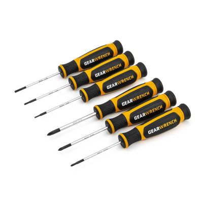 KDT80055H image(0) - GearWrench 6 Pc. Phillips®/Slotted Mini Dual Material Screwdriver Set