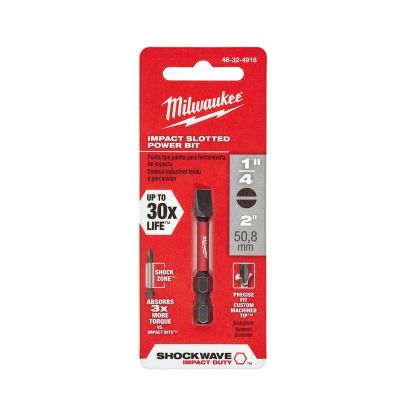 MLW48-32-4918 image(0) - Milwaukee Tool Shockwave 2" Impact Slotted 1/4" Power Bit