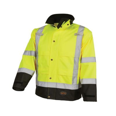 SRWV1200261U-L image(0) - Pioneer Pioneer - Ripstop Waterproof Safety Jacket - Hi-Vis Yellow/Green - Size Large