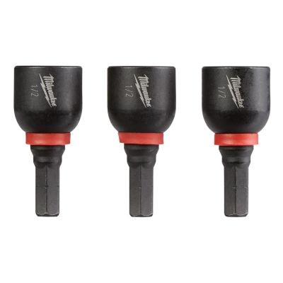 MLW49-66-4517 image(0) - Milwaukee Tool SHOCKWAVE Impact Duty 1/2” Insert Magnetic Nut Driver 3PK