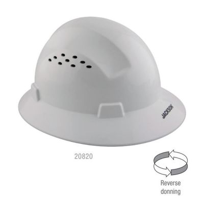 JCK20820 image(0) - Jackson Safety Jackson Safety Advantage Hard Hat, Vented, Full Brim, White