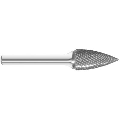 KNKKK14-SG-5 image(0) - KnKut SG-5 Pointed Tree Shape Carbide Burr 1/2" x 1" x 2-3/4" OAL with 1/4" Shank