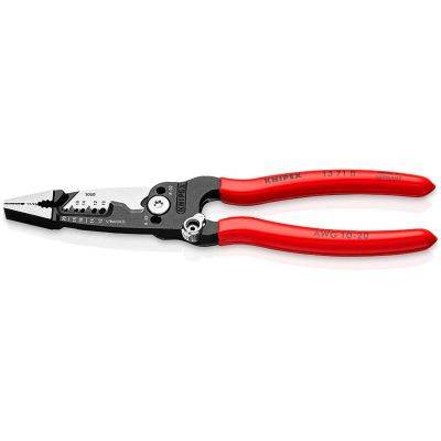 KNP13718SBA image(0) - KNIPEX Forged Wire Strippers packaged in clam shell - Non-Slip Plastic Coated Handle