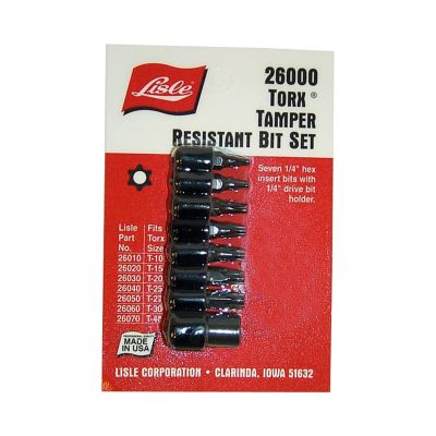 LIS26000 image(0) - Lisle TORX TAMPERPROOF BIT SET 8 PC.1/4IN.DR HOLDER