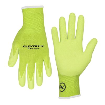 LEGGC290M image(0) - Legacy Manufacturing Flexzilla® Bamboo Crinkle Latex Dip Gloves, ZillaGreen™, For Women, M