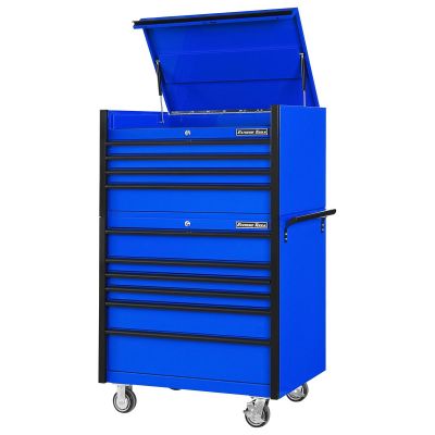 EXTDX4110CRUK image(0) - Extreme Tools DX Series 41"W x 25"D 4 Drawer Top Chest & 6 Drawer  Roller Cabinet Combo - Blue, Black Drawer Pulls