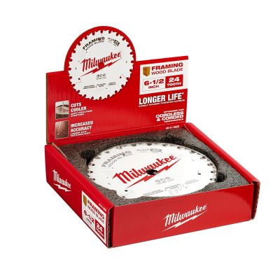 MLW48-41-0620 image(0) - Milwaukee Tool 6-1/2" 24T Framing Circular Saw Blades Bulk 10