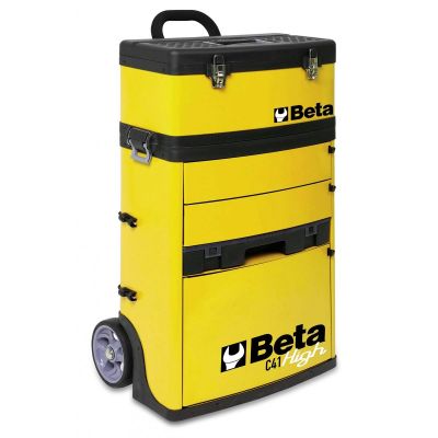 BTA041000012 image(0) - Beta Tools USA Mobile Tool Utility Cart with 3 Slide-Out Drawers and Removable Top Box with Carry Handle