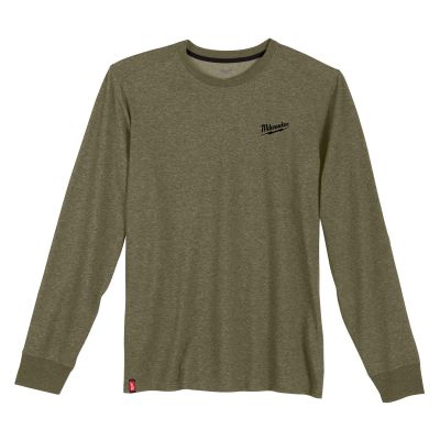 MLW604GN-L image(0) - Milwaukee Tool HYBRID WORK TEE- LS GREEN L