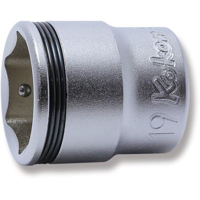 KKN3450M-19 image(0) - Ko-ken USA 3/8 Sq. Dr. Socket  19mm Nut Grip Length 29mm