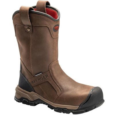 FSIA7830-9.5W image(0) - Avenger Work Boots - Ripsaw Wellington Series - Men's Boots - Aluminum Toe - IC|EH|SR|PR - Brown/Black - Size: 9'5W