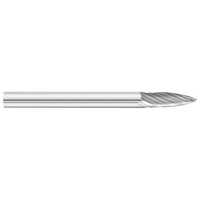 KNKKK14-SG-43 image(0) - KnKut KnKut SG-43 Pointed Tree Shape Carbide Burr 1/8" x 3/8" x 1-1/2" OAL with 1/8" Shank