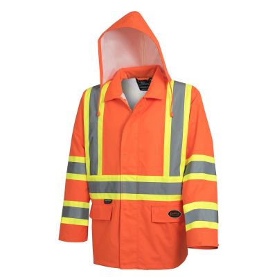 SRWV1081350U-L image(0) - Pioneer Pioneer - Hi-Vis Safety Rainwear Jacket - Orange - Size Large