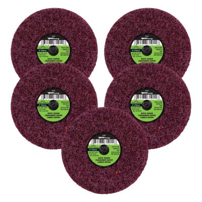 FOR71607 image(0) - Quick Change Surface Prep Pad, Medium Grit, 3 in (5-Pack of Forney 71911)