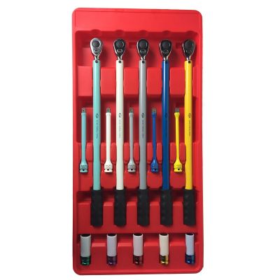 INT42015 image(0) - American Forge & Foundry AFF - Master Tire Service Kit - 1/2" Drive - 15 Pc.  Includes 65,100,120,120 & 140 Ft/Lbs Preset Torque Wrenches - 65,80,100,120,140 Ft/Lbs Torque Limiting Extensions - 17mm,19mm(3/4"),21mm,13/16",22mm(7/8") Ma