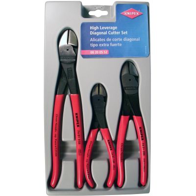 KNP002005US image(0) - KNIPEX 3-Piece High Leverage Diagonal Cutter Set