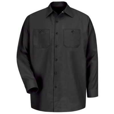 VFISP14BK-RG-XXL image(0) - Workwear Outfitters Men's Long Sleeve Indust. Work Shirt Black, XXL