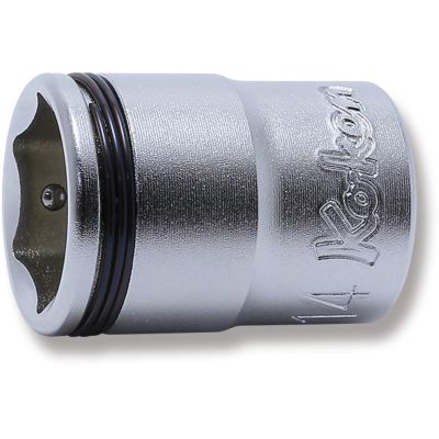 KKN3450M-14 image(0) - Ko-ken USA 3/8 Sq. Dr. Socket  14mm Nut Grip Length 27mm
