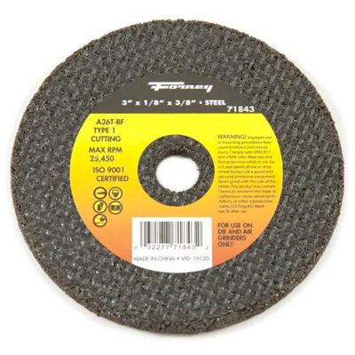 FOR71843-5 image(0) - Forney Industries Cut-Off Wheel, Metal, Type 1, 3 in x 1/8 in x 3/8 in 5 PK