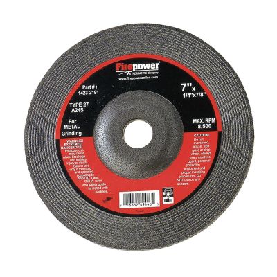 FPW1423-2191 image(0) - Firepower GRINDING WHEEL, T-27, 7" X 1/4" X 7/8"