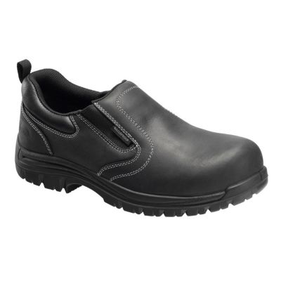 FSIA7109-9.5W image(0) - Avenger Work Boots Foreman Series - Men's Low Top Slip-On Shoes - Composite Toe - IC|EH|SR - Black/Black - Size: 9.5W