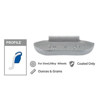 PWWT225N image(0) - Wegmann Automotive 2.25 oz Lead Coated Clip-on TN Gray Series Wheel Weight (Box of 25)