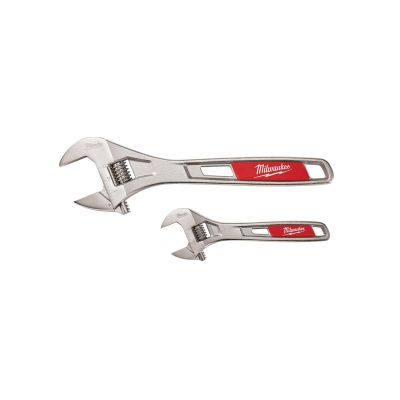 MLW48-22-7400 image(0) - Milwaukee Tool 2-PC ADJUSTABLE CHROME PLATE WRENCH SET 6" 10 IN.