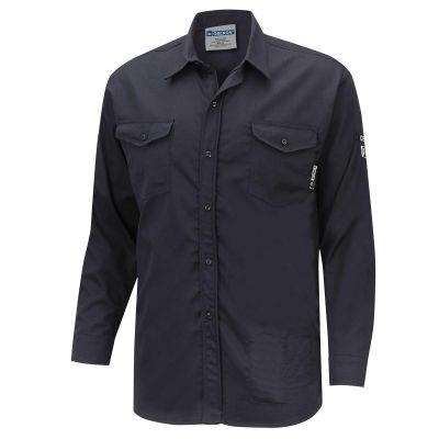 OBRZFI509-XL image(0) - OBERON Button Up Shirt - FR/Arc-Rated 7.5 oz 88/12 - Navy - Size: XL