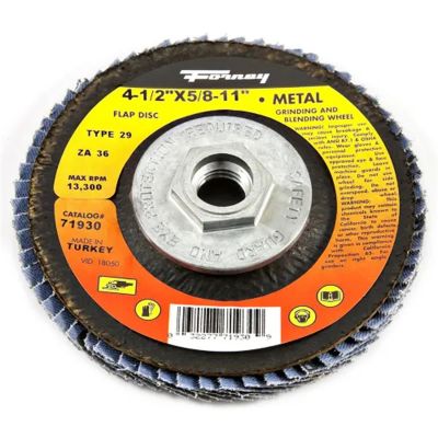 FOR71930-5 image(0) - Forney Industries Flap Disc, Type 29, 4-1/2 in x 5/8 in-11, ZA36 5 PK