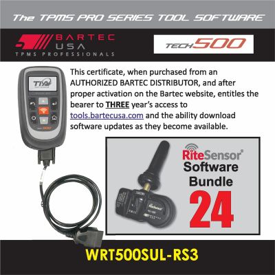BATWRT500SULRS3E image(0) - Bartec USA 3 Year Software License for the Tech500 w/ 24 RITE-SENSORS
