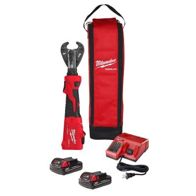 MLW2978-22 image(0) - Milwaukee Tool M18 FORCE LOGIC 6T Linear Utility Crimper Kit w/ Snub Nose Jaw