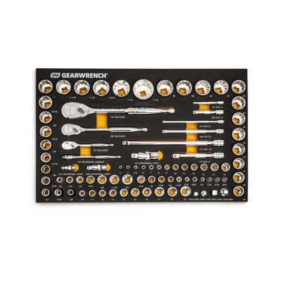 KDT86529 image(0) - Gearwrench 83 Pc. 1/4", 3/8", 1/2" 90-Tooth SAE/Metric Mechanics Tool Set with EVA Foam Tray