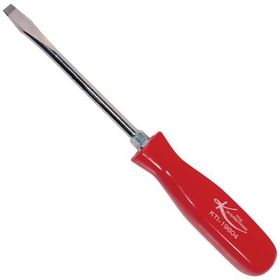 KTI19804 image(0) - K Tool International 4 in. Slotted Screwdriver with Red Square Handle (