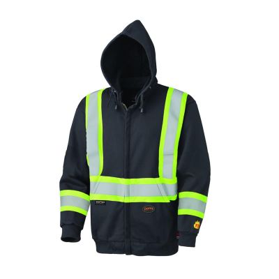 SRWV2570470U-3XL image(0) - Pioneer Pioneer - Hoodie - Hi-Viz Flame Resistant Zip-Style Heavyweight Cotton - Black - Size 3XL