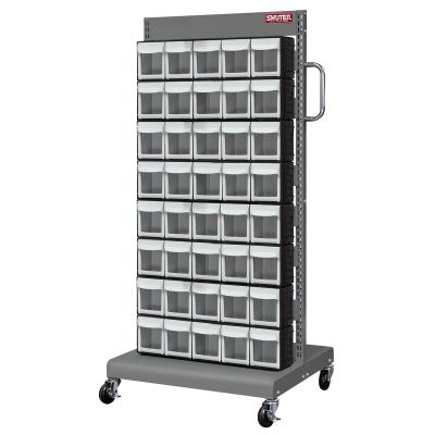 LDS1010546 image(0) - LDS (ShopSol) Mobile Parts Cart - Flip Out Bin, 40 Bins
