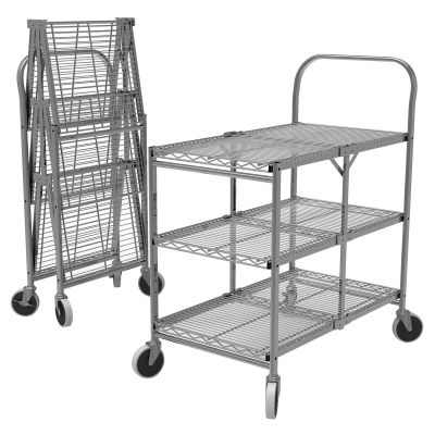 LUXWSCC-3 image(0) - Three-Shelf Collapsible Wire Utility Cart
