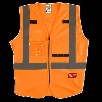 MLW48-73-5074 image(0) - Milwaukee Tool Class 2 High Visibility Orange  Safety Vest - 4XL/5XL (CSA)