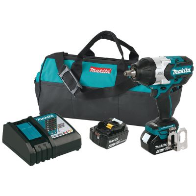 MAKXWT08M image(0) - Makita 18V LXT 1/2" Drive Brushless Imp Wrench Kit