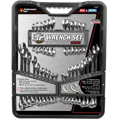 WLMW1099 image(0) - Wilmar Corp. / Performance Tool 32pc SAE & Met Wrench Set