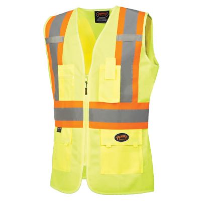 SRWV1021860U-M image(0) - Pioneer Pioneer - Women's Custom Fit Hi-Vis Mesh Back Safety Vest - Hi-Vis Yellow/Green - Size Medium